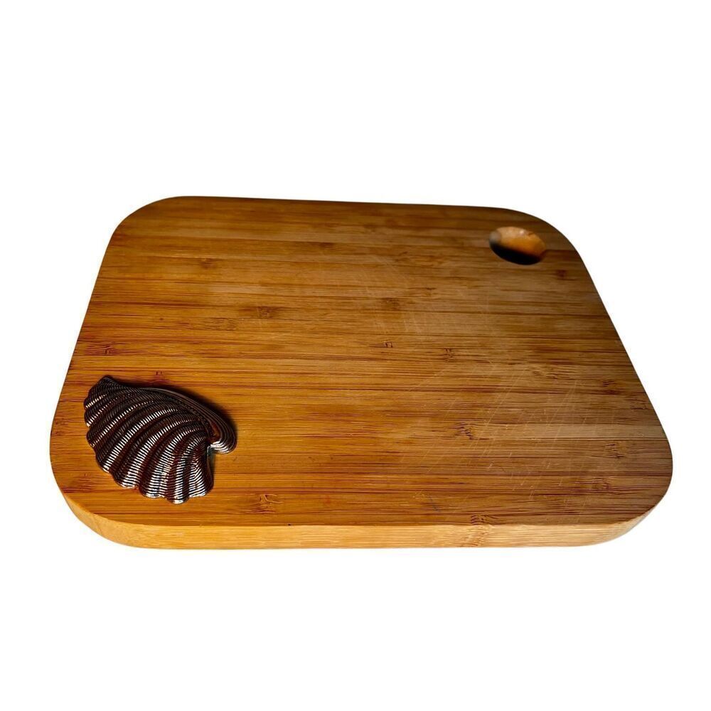 Made by Design Bamboo and Poly Flip Cutting Board W Decorative Shell Inlay